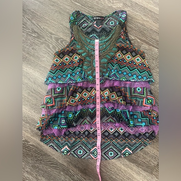 Self Esteem - Multicolor Tiered Boho Aztec Tank - Picture 5 of 7
